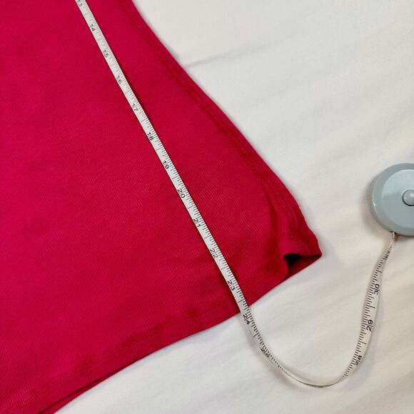 Wet Seal Ribbed Racerback Skinny Longline Tank Top Hot Pink Y2K Women's Medium - Picture 6 of 10